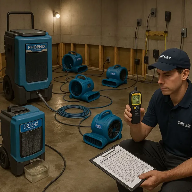 Structural Drying and Dehumidification process in Coldstream, KY